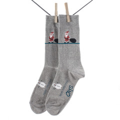 Crönert 26808 Santa Herren Socken mit Weichbund grau