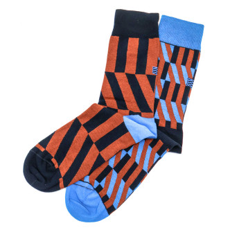OYBO News Strips Unisex Socken blau