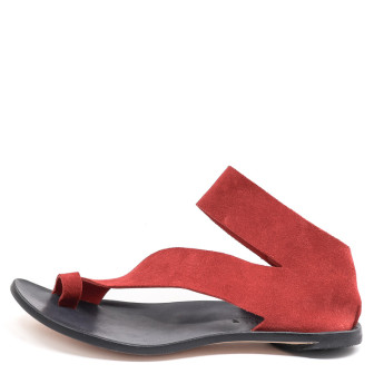 CYDWOQ, Veneer Damen Sandale, rot-schwarz