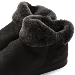 Arche Baosha Womens sheepskin Slip-on Shoes black