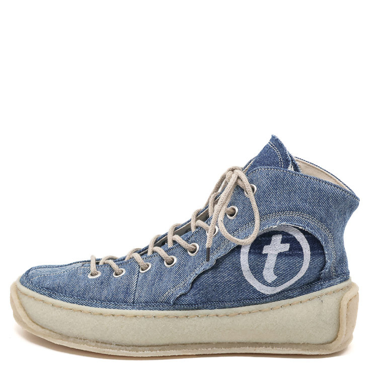 Trippen, Aware f t-project Women's Hightop Sneaker, light blue