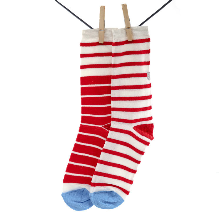 OYBO, Mariniere Unisex Socks, red-white