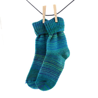 Crönert 15402 Unisex Wool Socks Rainbow turquoise