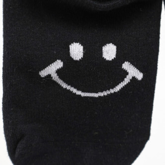 Crönert 15533 Smiley Sneaker socks black