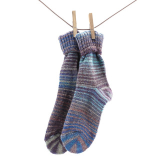 Crönert 15402 Unisex Wool Socks Rainbow blue