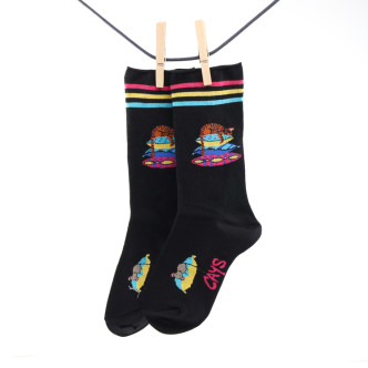 Crönert 18463 ZzzzzCat Womens Long Socks black