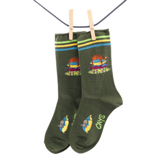 Crönert 18463 ZzzzzCat Womens Long Socks olive