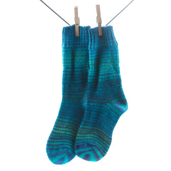 Crönert, 15402 Unisex Wool Socks Rainbow, turquoise