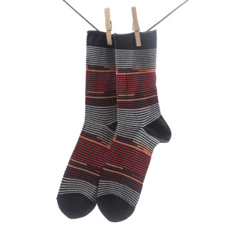 Crönert, 27607 Mille Righe Men's Long Socks, black-grey
