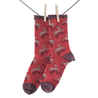 Crönert, 18217 Women's Long Socks Bambi, red